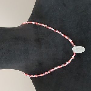 Beach Glass Necklace, Sea glass necklace, Pink, Beachy, surfer